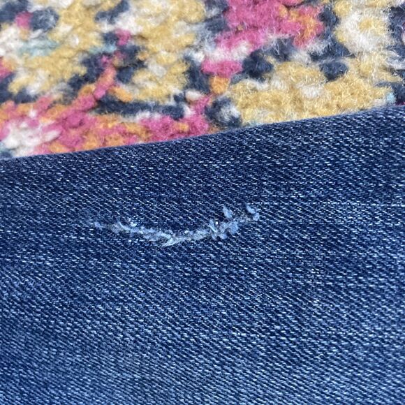 LEVI'S Boot Cut 525 Perfect Waist Stretch Jeans Blue Size 14 Light Distressing - Picture 6 of 11